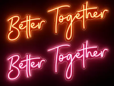 Better Together Neon Sign 3D model