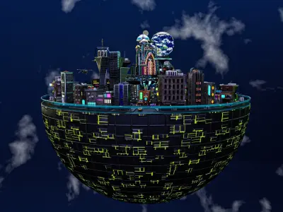 Cyberpunk City Pack Low-poly 3D model