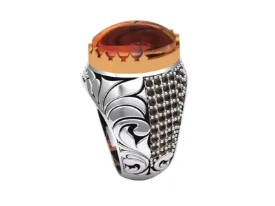 Turkish silver ring men 3D model purchase
