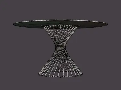 Iggy Dining Table 140 Cm Round Glass Gray Low-poly 3D model