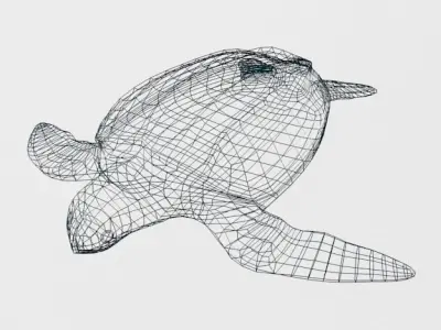 Leatherback Turtle Low-poly 3D model