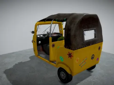 Tuk Tuk or  Auto Rickshaw Low-poly 3D model
