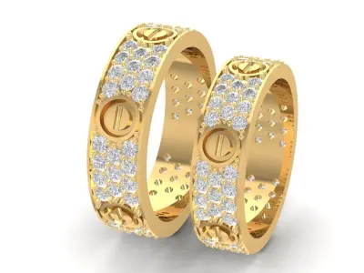 Luxury Screw Style Diamond Ring 3D Model 1512 3D print model