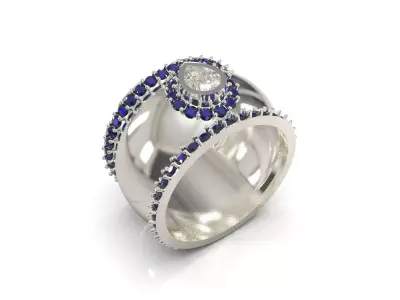 Woman jewelry printable eternity cad ring model rr0066 3D print model