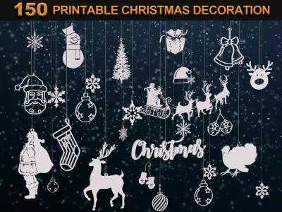 150 Printable Christmas Decoration 3D print model