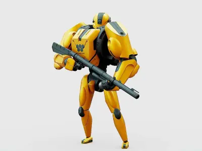 BATTLE DROID QORA  Rigged for Unreal Engine - Unity - MIXAMO 3D model