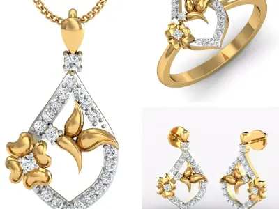 Diamond Locket Set 3D print model 8