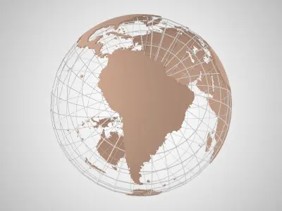 Globe News Skeleton Almond Color 3D model