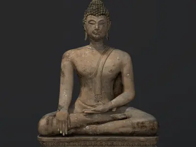 Ancient Buddha Statue 3D model