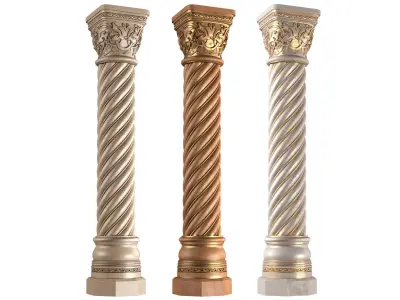 Spiral east column Spiral Arabic East Morocco Column 3D model