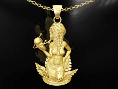 Voodoo Bree statue sculpture pendant jewelry gold 3D print model