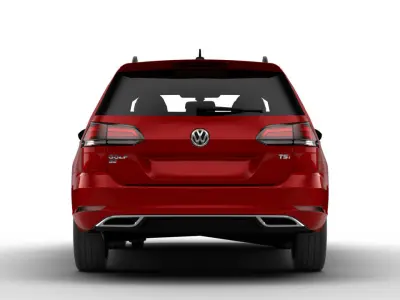 2018 volkswagen golf sportwagen Low-poly 3D model