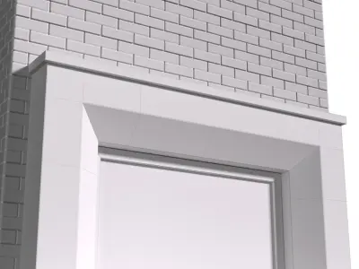 Fireplace stone modern ArtDeco Decorative brick white wall 3D model