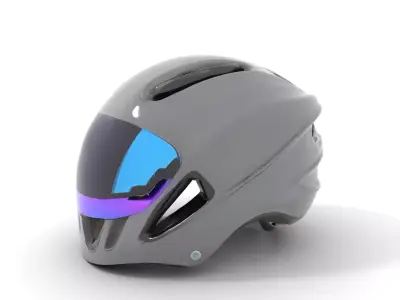 Sleek Gray Helmet model pack Low-poly 3D model