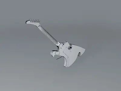 Hybrid Explorer guitar Free 3D model