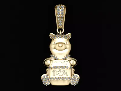 TEDDY BEAR PENDANT 3D PRINTABLE MODEL 3D print model