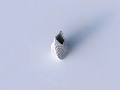 Vase twisted top bent quadratic with bent extruded pattern 3D print model