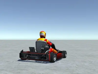 Low Poly Kart With Player 9 Low-poly 3D model