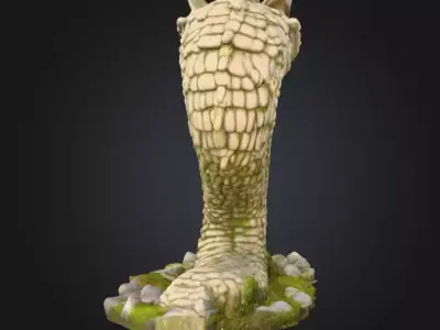 Ancient Serpent Guardian Statue Low-poly 3D model