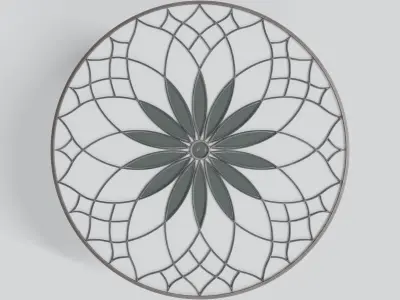 Table -Art Deco Old Flower Design 3D model