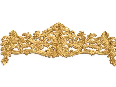 Classic Carved Bed 3D model 17 3D model