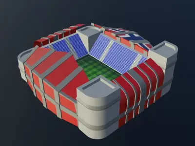 Football Stadium - Norway Low-poly 3D model