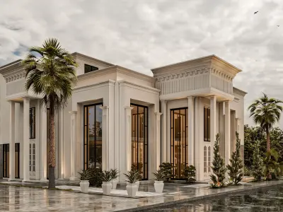 neo classic villa design in ksa 3D model