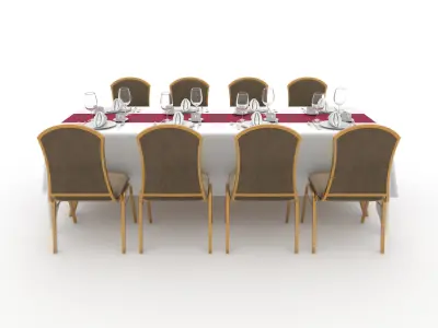 Banquet Table and Chair 83 3D model