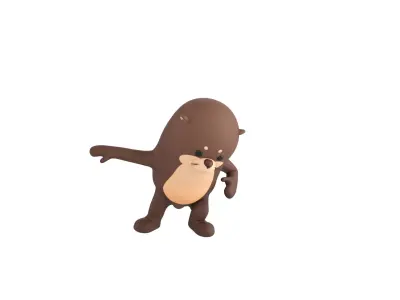 Rigged Otter Character 3D model