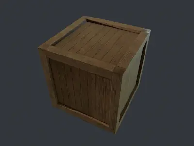 Wood box low-poly Free low-poly 3D model