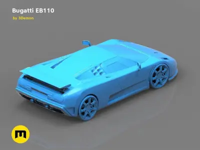The mid-engine sport car - Bugatti EB110 3D print model