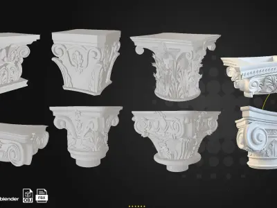 21 Pillars Rome Greece  Persia AND 4 Texture Free 3D model