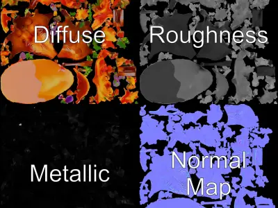 Gourmet Roasted Duck with Pasta Model Pack Low-poly 3D model