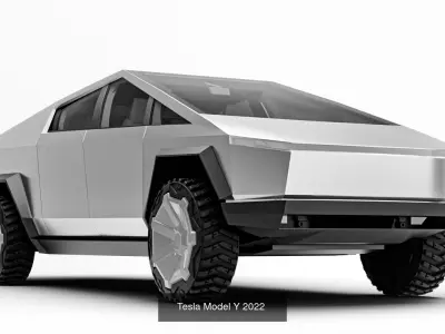 Tesla 3 cars 3D Model Pack