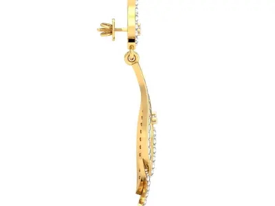 Women Earrings 3dm STL OBJ FBX Render Details 3D print model 7