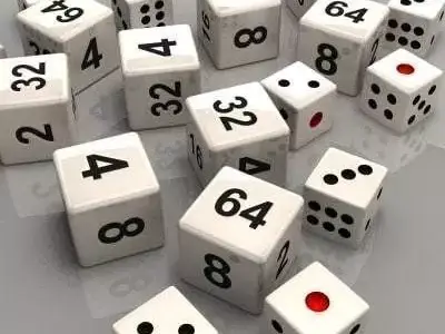Dice 3D model with number four Texture