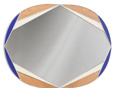Zara wall mirror with irregular enamel frame 3D model
