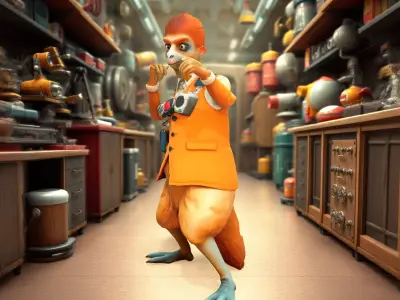 Stylish Orange Animal model pack Low-poly 3D model