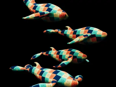 Whale soft toy 3D model