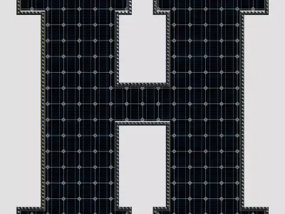 Solar Panel Letter - H 3D model