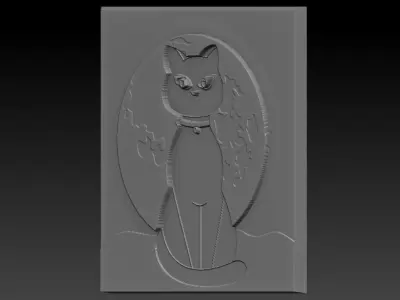 Cat-Cat cat on moon 3D print model
