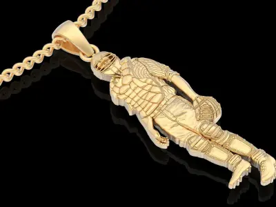Baseball Catcher pendant silver gold jewelry 3D printable model 3D print model