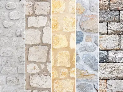 Collection of stone slate 3D model