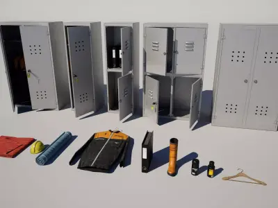  Locker Props Pack Low-poly 3D model