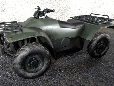 ATV quadbike Low-poly 3D model