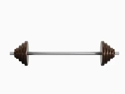Iron Barbell 02 Low-poly 3D model