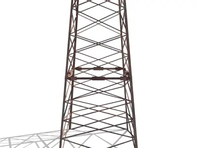 Electricity Pole 5 Weathered Low-poly 3D model