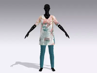 Female Cloth Dress Low-poly 3D model order