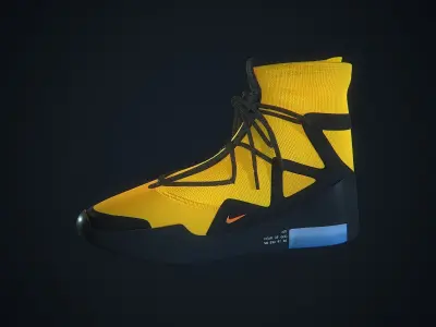  Nike Air Fear of God - Yellow Black Custom Low-poly 3D model