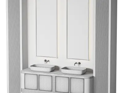 Luxury Bathroom Modern Stone 3D model